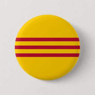 Macaron Rond 5 Cm Drapeau vietnamien du sud - đỏ de sọc de Ba de