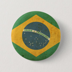 Macaron Rond 5 Cm Drapeau vintage du Brésil