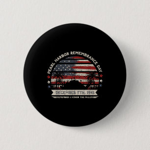 Macaron Rond 5 Cm Drapeau vintage Hawaii Usa Tee, Pearl Harbour