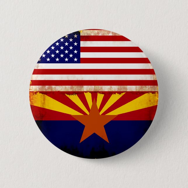 Macaron Rond 5 Cm Drapeaux de l'Arizona Etats-Unis (Devant)