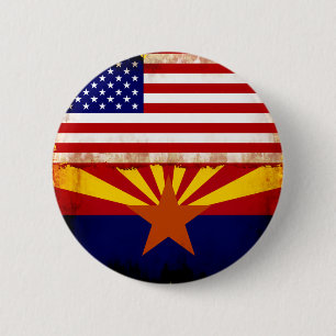 Macaron Rond 5 Cm Drapeaux de l'Arizona Etats-Unis
