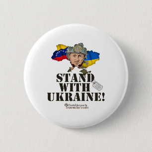 Macaron Rond 5 Cm Drapeaux Ukraine Venezuela Zelensky Soutenez l'Ukr