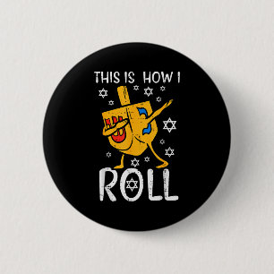 Macaron Rond 5 Cm Dreidel Dabant Hanukkah Moche Drôle Chanukah Homme