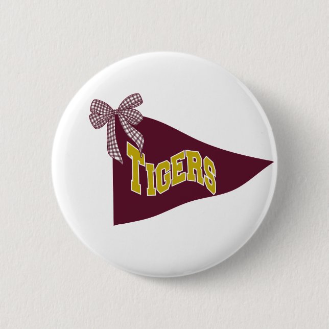 Macaron Rond 5 Cm Dripping Springs Tigers School Spirit Pin (Devant)