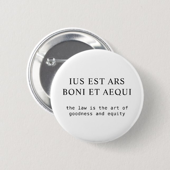 Macaron Rond 5 Cm Droit Goodness & Equity Inspirational Latin Citati (Devant & derrière)