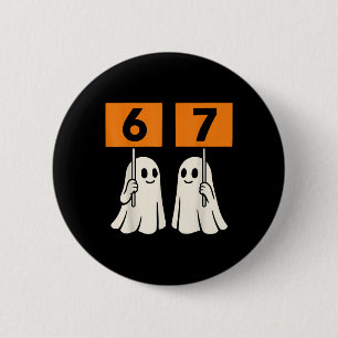 Macaron Rond 5 Cm Drôle 67 Meme Halloween Tendance Six Sept Fantômes