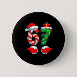 Macaron Rond 5 Cm Drôle 67 Noël 6 7 Six Sept Mème Enfants Hommes Gar