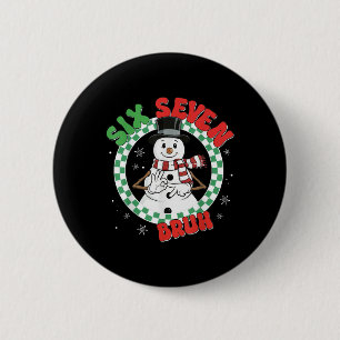 Macaron Rond 5 Cm Drôle 67 Six Sept Noël Bruh Bonhomme de Neige Enfa