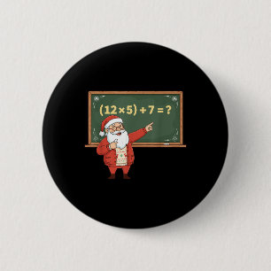 Macaron Rond 5 Cm Drôle 67 Six Sept Prof de Maths Noël Meme Equ