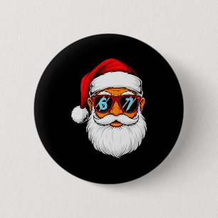 Macaron Rond 5 Cm Drôle 6 7 Six Sept Meme Visage de Père Noël Noël H