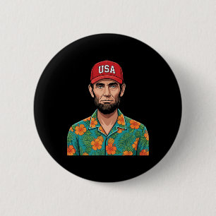 Macaron Rond 5 Cm Drôle Abe Abraham Lincoln 4 juillet vacances de fê