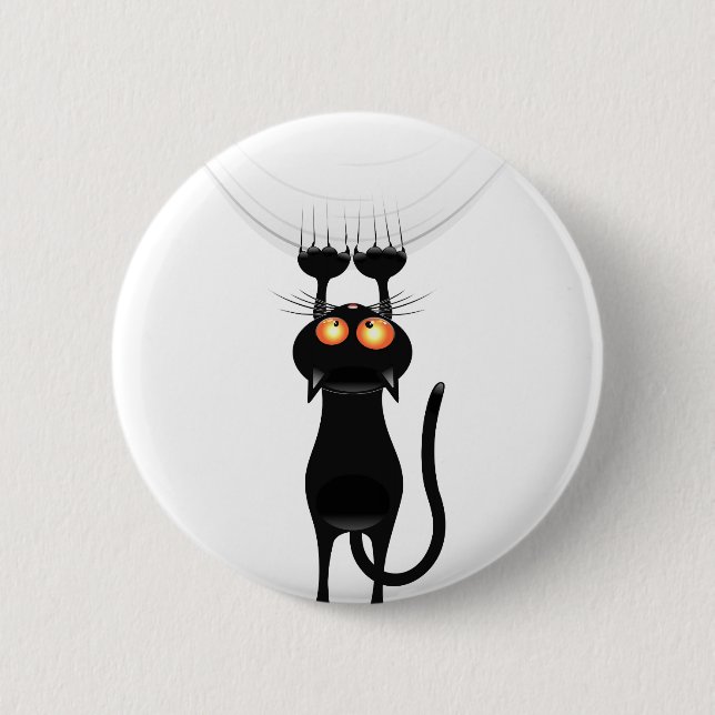 Macaron Rond 5 Cm Drôle Accrocher sur le chat (Devant)