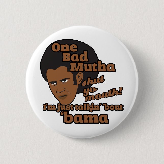 Macaron Rond 5 Cm Drôle Barack Obama (Devant)