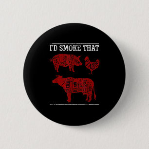 Macaron Rond 5 Cm Drôle Barbecue-Cadeau Chef Bbq