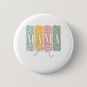 Macaron Rond 5 Cm Drôle Bow Coquette Mama Fleurs Fête des Mères
