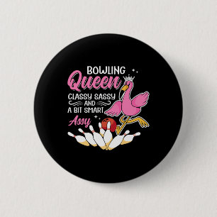 Macaron Rond 5 Cm Drôle Bowling Queen Cly Sy Et Un Peu Smart Y Bowle