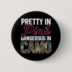 Macaron Rond 5 Cm Drôle Chasse Camo Rose Graphique Femmes Deer Buck