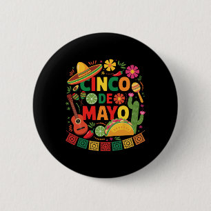 Macaron Rond 5 Cm Drôle Cinco De Mayo Mexicaine Sombrero Casquette H