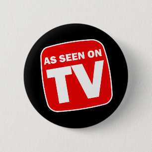 Macaron Rond 5 Cm Drôle comme vu sur le bouton de TV