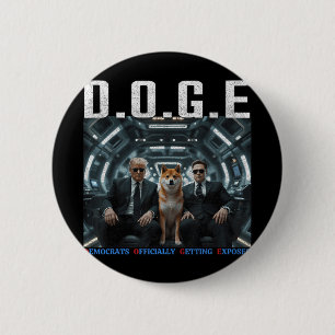 Macaron Rond 5 Cm Drôle D.o.g.e Démocrates Doge Officiellement Se Dé