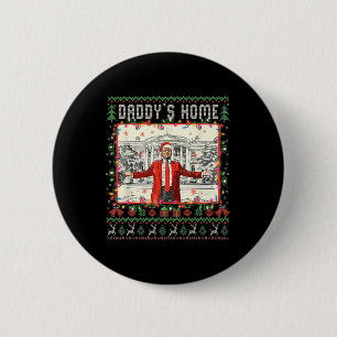 Macaron Rond 5 Cm Drôle Daddy Accueil Trump laide Sweater de Noël Xm