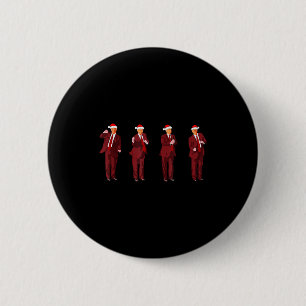 Macaron Rond 5 Cm Drôle danse Trump Père Noël Noël Xmas Pajam
