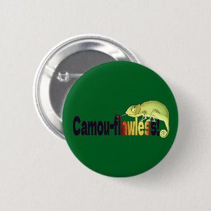 Macaron Rond 5 Cm Drôle de Camou-flawless Pun de Caméléon