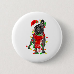 Macaron Rond 5 Cm Drôle de chien Bouledogue Français arbre de Noël l