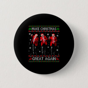 Macaron Rond 5 Cm Drôle de danse Trump rend Noël à nouveau génial Ug