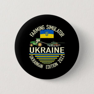 Macaron Rond 5 Cm Drôle de fermier ukrainien vole le char mème je su