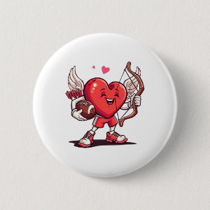 Macaron Rond 5 Cm Drôle de Footll Saint-Valentin Garçons Filles Cupi