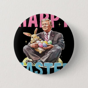 Macaron Rond 5 Cm Drôle de Pâques de Trump Lapin oeufs Joyeuses Pâqu