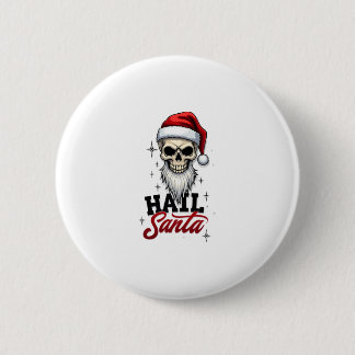 Macaron Rond 5 Cm Drôle de Salut Santa Claus Crâne Squelette Antéchr