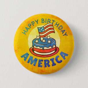 Macaron Rond 5 Cm Drôle de salutation patriotique USA pays