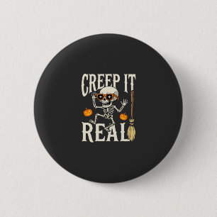 Macaron Rond 5 Cm Drôle de squelette dansant Halloween Creep It Real