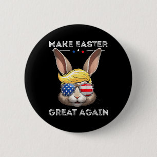 Macaron Rond 5 Cm Drôle de Trump Faire Pâques Grande Encore Lapin Ch