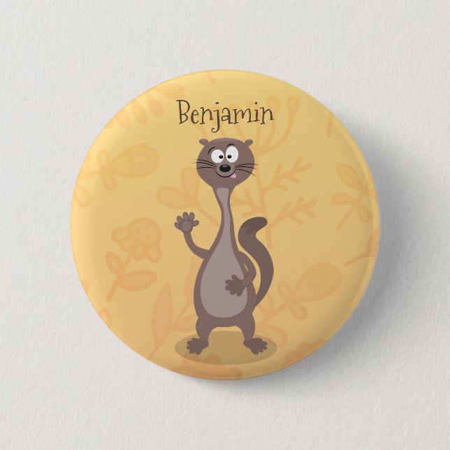 Macaron Rond 5 Cm Drôle dessin animé en toile (Devant)