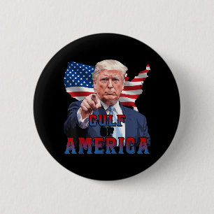 Macaron Rond 5 Cm Drôle du président Trump Golfe des États-Unis Drap