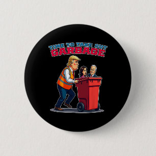 Macaron Rond 5 Cm Drôle Garbage Pour Trump Mega Et Mgga 2024