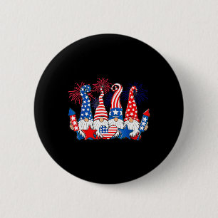 Macaron Rond 5 Cm Drôle Gnomes Patriotique American Flag Gnomes mign