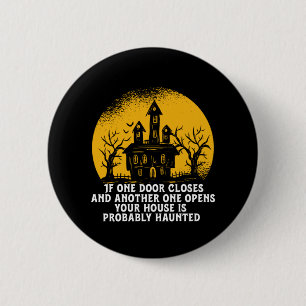 Macaron Rond 5 Cm Drôle Halloween Haunted House Citation Inspiration