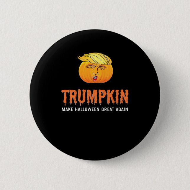 Macaron Rond 5 Cm Drôle Halloween Trumpkin (Devant)