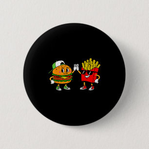 Macaron Rond 5 Cm Drôle Hamburger Frites Combo Snacks Nourriture Rap