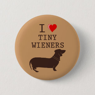 Macaron Rond 5 Cm Drôle J'Aime Mince Wiener Dachshund