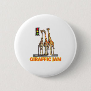 Macaron Rond 5 Cm Drôle Jam de la Giraffe de Pun