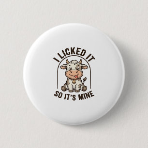 Macaron Rond 5 Cm Drôle Je L'ai Léché Vache Chemise Vintage Ferme De