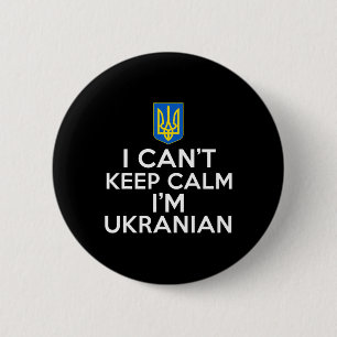 Macaron Rond 5 Cm Drôle je ne peux pas rester calme je suis ukrainie