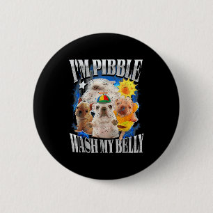 Macaron Rond 5 Cm Drôle Je Suis Chien Pibble Chiots Laver Nettoyer M