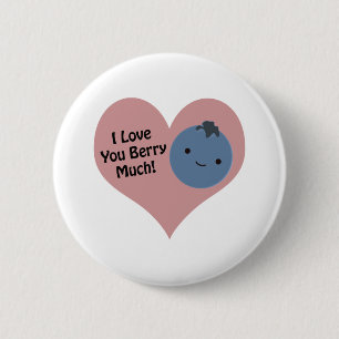Macaron Rond 5 Cm Drôle Je T'Aime Berry Beaucoup mignon Kawaii Blueb