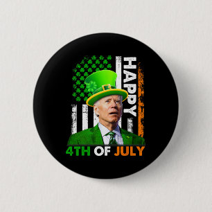 Macaron Rond 5 Cm Drôle Joe Biden Jour de la Saint Patrick Happy 4 j